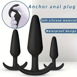 3 Sizes Anal Plug 100% Safe Silicone Dildo Butt Unisex Wearable Stopper Adults Sex Toys for MenWomen Trainer Massager 240409