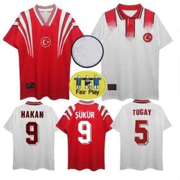 1996 Euro Turkey Retro Football Jersey Home 96 98 Hakan Rustu Basturke Tsun Arda Kalans Yugke Shirt Burak Chemist's Day Turkey National Team Football Shirt