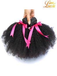 100Brazilian Afro Kinky Curly Bundles Human Hair Weft Natural Colour Remy Hair Extensions for Black Women Longjia Hair Company1284898