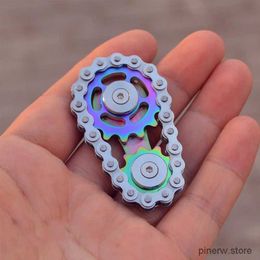 Decompression Toy Metal Chain Spinner Fidgets Metal Flywheel Fingertip Gyro Toys Anti Stress Sprockets Flywheel Fingertip Gyro Decompression toys