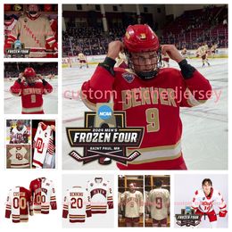 Tyler Haskins Kent Anderson 2024 Frozen Four Denver Hockey Jersey Connor Caponi Lane Krenzen Shai Buium Kyle Mayhew Custical Denver Pioneers Jerseys