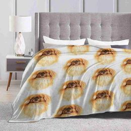 Blankets Pekingese In Watercolour Fashion Soft Warm Throw Blanket Toy Group Dog Pet Canine Domestic Animal Mammal Nature Purebred Realism