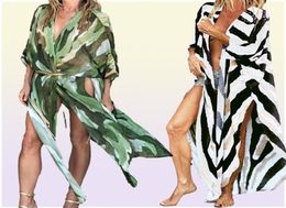 Womens Long Swimsuit Cover Coverup Up Open Front High Split Flowy Chiffon Kimono Beach Cardigan6261940