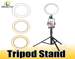 led ring light with stretchable tripod stand selfie stick 6inch 8inch 10inch dimmable floor table annular lamp for selfie makeup i5383896