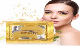 Gold Moisturizing Eye Mask Patches Primer Crystal Collagen Eyes Hydrating Face Masks AntiAging Wrinkle Skin Care Pads7239014