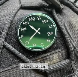Metal Chemical Element Hook & Loop Patches PI Morale Badge Love Science Badge Element Table Clothes Backpack Sticker