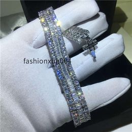 20 نمط مجوهرات متألقة الجنيه الاسترليني Sier Multi Shape White Topaz CZ Gemondes الأحجار الكريمة سوار زفاف للنساء للعشاق هدية