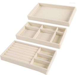 Storage Boxes Velvet Jewellery Display Tray Case S Stackable Exquisite Jewellery Holder Portable Ring Earrings Necklace Organiser Bo3482853