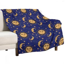 Blankets Vintage Moon And Sun Stars Celestial Throw Blanket Hairy Anime