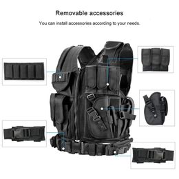Adjustable Army Outdoor CS Game Airsoft Training Jacket Molle Tactical Vest Military Combat Body Armour Vests Security Hunting 240408