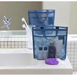 Storage Bags Quick Dry Mesh Shower Bag Hanging With Zipper Ultra Light Toilet Bathroom