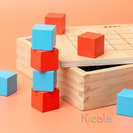 Montessori Magic Block Puzzle Toy Spatial Logical Thinking Training Game Rainbow Stacking Blocks Math Educational Toys For Child