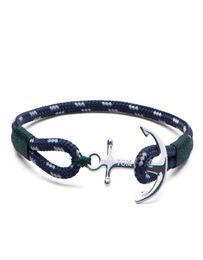 tom hope bracelet 4 size Handmade Southern Green thread rope chains stainless steel anchor charms bangle with box and TH114148137