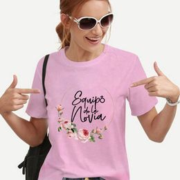 Spanish Girl Team Bride T-Shirt Bachelorette Hen Party Flower Crown Graphic Bridesmaid Tops Bridal Shower Wedding Engaged Tees