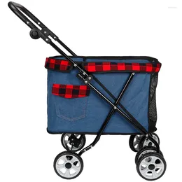 Dog Apparel 2024 Lightweight Folding Pet Stroller Cart Cat Four Wheel Outdoor Travel Supplies Carrier