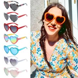 Outdoor Eyewear Party Beach Polarized Heart Sunglasses Retro UV400 Candy Color Shaped Sun Glasses Love Shades For Women