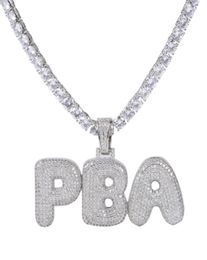 AZ Custom Name Letters Name Necklaces Pendant Charm For Men Women Gold Silver Colour Cubic Zirconia with Rope Chain Gifts4299776