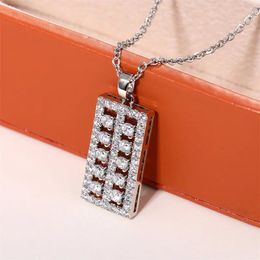 Pendant Necklaces Huitan Modern Fashion Bride Wedding Necklace Geometric Rectangle Shaped With CZ Stone Trendy Jewellery For Women