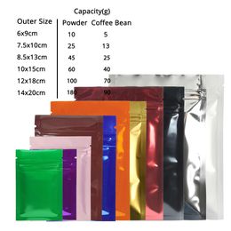 5.5x7.75in Metallic Mylar Doypack Flat Bottom Organiser Pouches Zip Lock Storage Bags 100pcs Reusable Self Ziplock Bags For Food