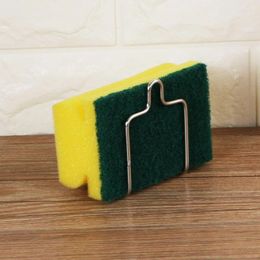 Kitchen Storage Stainless Steel Drain Rack Dish Drainer Suction Cup Cleaning Cloth Shelf Sponge Holder Sink Accessories
