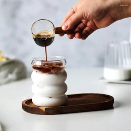 Wine Glasses Glass Cup Heat-resistant Tumbler Drinkware Tea Juice Milk Coffee Mug Home Water Ripple 250ml
