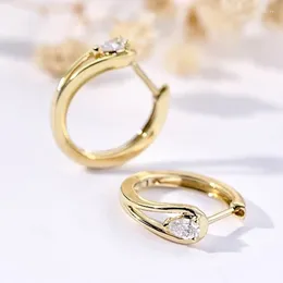 Hoop Earrings CAOSHI Stylish Lady Versatile Jewellery With Bright Cubic Zirconia Fashion Gold Colour Accessories For Daily Wear