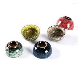 Teaware Sets 4pcs Tea Cup Set Chinese Teacups Crackle Glaze Ceramic Teacup European Cute Bowls Small