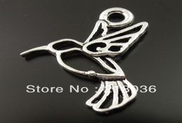 100pcs Antique Silver Hummingbird Bird Fly Charms Pendants For Jewellery Making Findings European Bracelets Handmade Crafts Accessor4746650