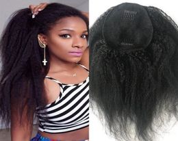 Kinky Straight Human Hair Ponytails Natual Black Colour 100g160g Brazilian Extensions Clip In Remy African american Hair Products7812507