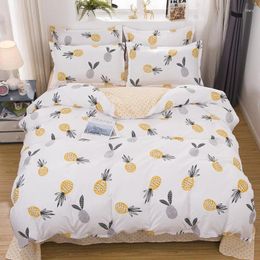 Bedding Sets Yellow Pineapple Plant Girl Boy Kid Bed Cover Set Duvet Adult Child Sheet Pillowcase Comforter 4pcs