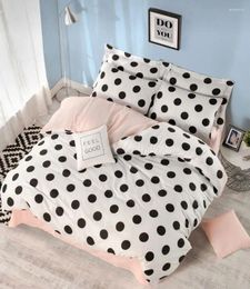 Bedding Sets Pink And Black Dotted Set For Kids Adult Duvet Cover Printing Bed Home Textile 3/4 Pieces