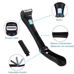 Electric Back Hair Shaver Body Hair Trimmer 14.7inch 180 Degrees Foldable Razor Pain-Free Removal Shave Detachable for Travel