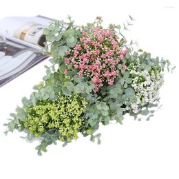 Decorative Flowers Plastic Flower Artificial Gypsophila Babys Breath Fake Plants Bouquet For Home Office Indoor Decor Simulation