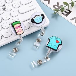 Cute Name Badge Reel Retractable Medical Worker Work Card Clip ID Tag Holder Dentisit Doctor Nurse ID Card Office Supplies