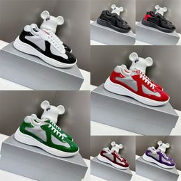 Designer Shoes For Mens Womens Americas Cup Luxury Casual Shoes Patent Leather Flat Trainers Sneakers Top quality Chunky Gym Runner Hiking Jogging Sports shoes