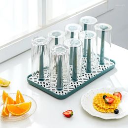 Kitchen Storage 8 Cups Baby Bottle Dryer Detachable Quick Dry Pan Standing Type Drain Tray Plastic Cup Holder Drying Rack