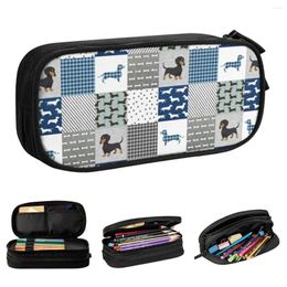 Cosmetic Bags Cute Dachshund Pencil Cases Dog Pets Pouch Pen For Girls Boys Large Storage Bag School Supplies Gifts Stationery