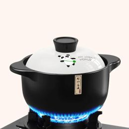 Hot Stew Pot Casserole Ceramic Saucepan High Temperature Resistant Cooking Pan Gas Electric Stove Cooker for Kitchen Crock Pots