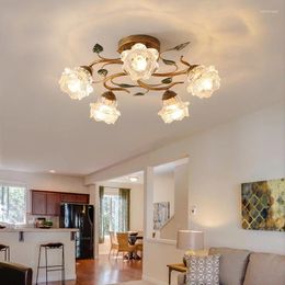 Ceiling Lights American Style Light Design Nordic Minimalist Glass Flower Bedroom Living Room Decoration