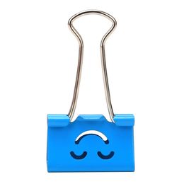 20PCS Smile Face Design Metal Binder Clips Paper Clamp Clips Dovetail Design Clamps for School Office (Random Color) - Small