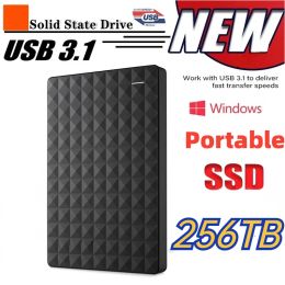 Boxs 2024 New Original Portable SSD 16TB 256TB USB 3.1 External Solid State Drives 2.5inch Capacity for Computer PS4 Desktops Laptops