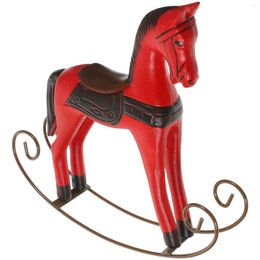 Forks Horse Shape Adornment Tabletop Ornament Christmas Decorations Indoor Xmas Wood Desktop Crafts Wooden Painted