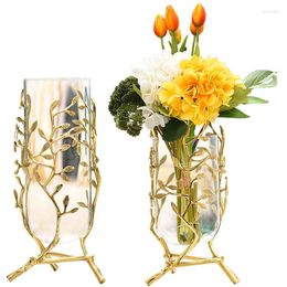 Vases Luxury Glass For Flower Arrangements Elegant Table Decoration Living Room Dry Vase Home Watering Plant Container