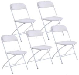 New Plastic Folding Chairs Wedding Party Event Chair Commercial White GYQ5119385