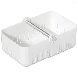 Storage Bottles Portable Basket Collapsible Plastic Desktop Sundries Container Bin White