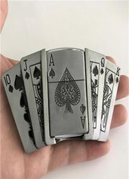 Retail New Spades 10JQKA Playing Cards Kerosene Lighter Cowboys Belt Buckle With Metal Men Belt Accessories Fit 4cm Wide Belt174I78638918