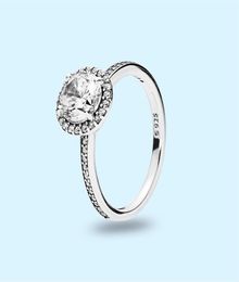 Big CZ diamond Wedding RING Women Gift Jewellery with Original box for 925 Sterling Silver Rings set178w9729509