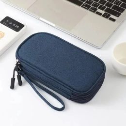 1pc Pink/Grey/Black/Navy Travel Portable Digital Product Storage Bag USB Data Cable Organiser Headset Charging Treasure Box Bag