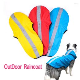 Dog Apparel Large Waterproof Clothes Reflective Hooded Raincoat For Big Dogs Autumn Winter Outdoor Clothing Labrador Border Collie Coats