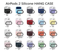 new Earphone Case For Apple Airpods 1 2 Case Silicone Cover For AirPods Headphone Earpods Earbuds Hook Charging Box Shockproof3771670